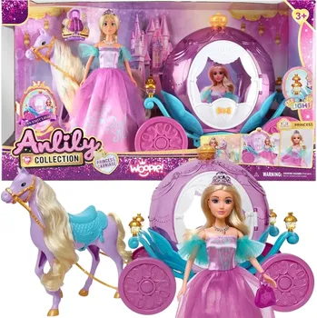 Panenka Woopie panenka princezna Lily s magickým velkým kočárem a doplňky