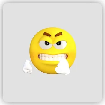 Dekorativní magnet Magnetka 65x65mm ve tvaru čtverce - rozzlobený smajlík