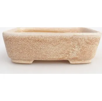 Květináč Keramická bonsai miska 12,5 x 9,5 x 3,5 cm béžová