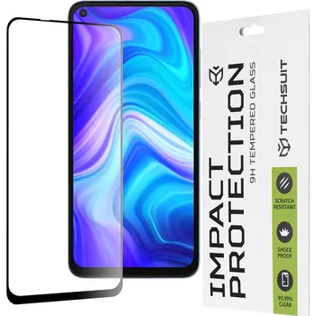 Techsuit 111D Celoplošné Celolepicí Sklo Xiaomi Redmi Note 9 Redmi 10X 4G Black