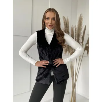 Dámská vesta Černá dámská vesta z polyesteru Yups černá | bílá 3456020