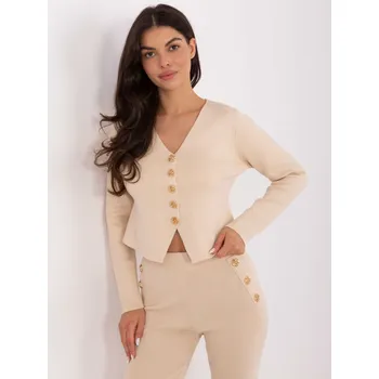 Světlý béžový komplet se zlatými knoflíky Factory Price krémová 3465298
