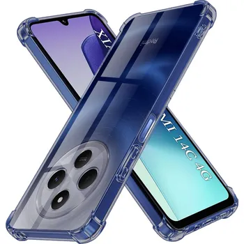 Pouzdro na mobilní telefon Techsuit Shockproof průhledný silikon Xiaomi Redmi 14C / Poco C75 kouřově černý