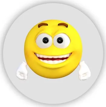 Dekorativní magnet Magnetka 65x65mm ve tvaru kruhu - nadšený smajlík