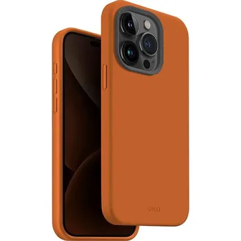 Pouzdro na mobilní telefon UNIQ Lino Hue MagClick ochranný kryt na iPhone 15 Pro, Sunset (Orange)