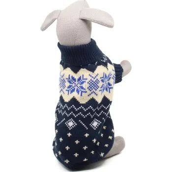 Obleček pro psa Vsepropejska Nordie vánoční svetr pro psa Barva: Modrá, Délka zad (cm): 26, Obvod hrudníku: 38 - 44 cm