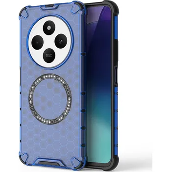 Pouzdro na mobilní telefon Techsuit HoneyComb Shield MagSafe pro Xiaomi Redmi 14C Poco C75 modrá