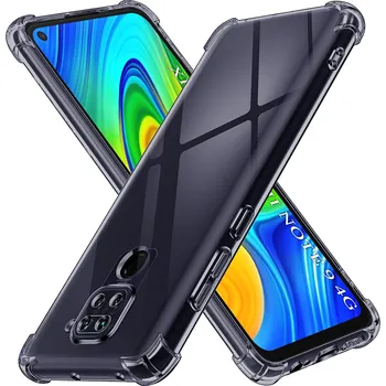 Pouzdro na mobilní telefon Techsuit Shockproof průhledný silikon Xiaomi Redmi Note 9 Redmi 10X 4G kouřově černý