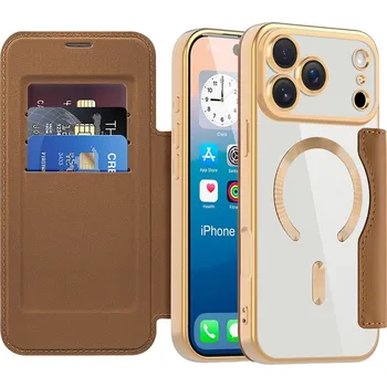 Pouzdro na mobilní telefon Pouzdro na knihu Techsuit SmartMag pro iPhone 17 Pro Max hnědé