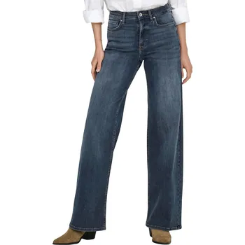Dámské oblečení jeans ONLY Madison Hight Waist Wide - Blue Black Denim L/32
