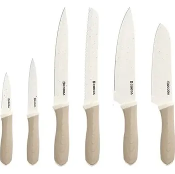 Kuchyňský nůž GOODA sada nožů 6-dílná světlá