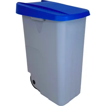 Odpadkový koš Denox odpadkový koš RECICLO na tříděný odpad 85 L, modré víko, plastový s kolečky