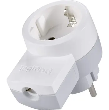 Elektrická zásuvka Legrand 050462 zástrčka se zásuvkou 2P+T 16 A, 230 V, bílá/šedá DE