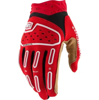 Moto rukavice Motokrosové a MTB rukavice 100% AIRMATIC 2 barva červená/černá/hnědá 10041-0001x - pár (Nastavitelné zapínání zápěstí, dvouvrstvá dlaň )