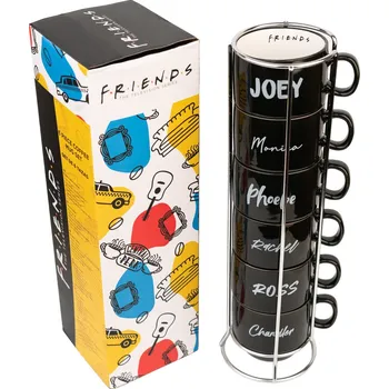 Set 6 kusů keramický hrníčků Friends|Přátelé: Jména (objem 150 ml)