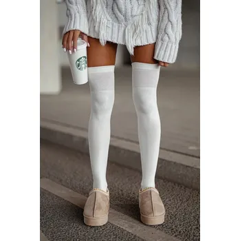 Dámské punčochy Dámské bavlněné nadkolenky Milena Milena krémová 3429675