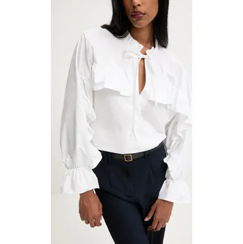 Dámská košile Košile Answear.LAB dámská, bílá barva, relaxed, s vázaným výstřihem 55066 00X, vel. L