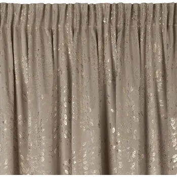 Obraz Hotové závěsy na pásce VELUR 140x270 FELIS BÉŽOVÁ