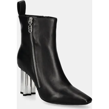 Dámské kozačky Kožené kotníkové boty Karl Lagerfeld KL TOWER dámské, černá barva, na podpatku, KL33964 KL33964.000 99X, EUR 39