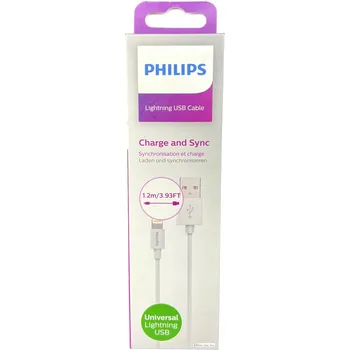 Datový kabel Kabel Philips USB - Apple Lightning 1,2 m bílý