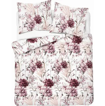 Povlečení POVLEČENÍ BAVLNĚNÝ SATÉN 220X200 NA BÍLÉM POZADÍ KVĚTY 5222B