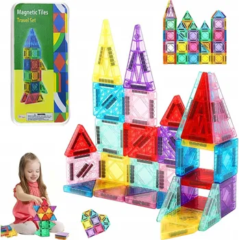 ostatní stavebnice Magnetická hračka stavebnice v kovové krabičce, 36 dílů