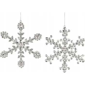 Vánoční dekorace VÁNOČNÍ KOULE OZDOBA VLOČKA SNĚHU NA STROMEČEK VÁNOČNÍ VELKÁ 20 cm