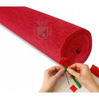 Obraz Krepový papír Krepový Papír floristický italský 180g 50 cm x 2,5 m Červený S-589