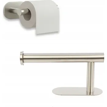 Držák věšák na toaletní papír ocel lepicí nástěnný stříbrný
