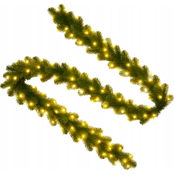 Vánoční dekorace VÁNOČNÍ GIRLANDA DLOUHÁ SADA SVĚTÝLKA 100LED UMĚLÁ HUSTÁ ŘETĚZ 2,7M