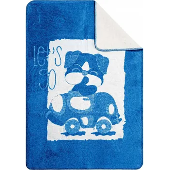 Dětská deka MODRÁ PŘÍRODNÍ DĚTSKÁ DEKA 100x150 PES