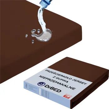 Prostěradlo Prostěradlo s GUMOU 160x200 NEPROMOKAVÉ Voděodolné Jersey HNĚDÉ