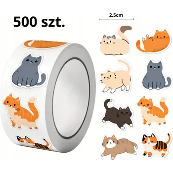 samolepka Samolepky Kočky Samolepky pro děti na roli – odměny pro žáky