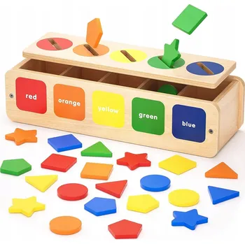 Dřevěná hračka STAVEBNICE KOSTKY TŘÍDIČKA DŘEVĚNÁ Vzdělávací hračky Montessori