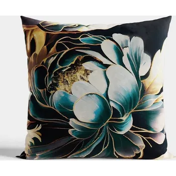 Povlak na dekorativní polštářek Dekorační povlak na polštář VELVET, 40x40 cm, květinový vzor Tina