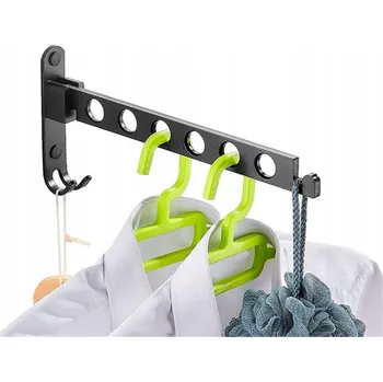 Věšák ROZKLÁDACÍ VĚŠÁK NA OBLEČENÍ, NÁSTĚNNÁ TYČ, SKLÁDACÍ SUŠÁK