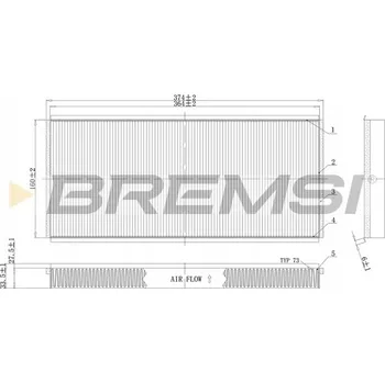 Kabinový filtr Bremsi FC1335 Filtr, ventilace prostoru pro cestující