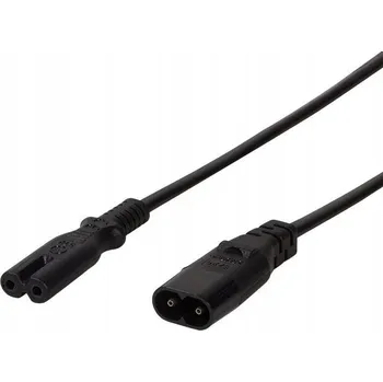 Napájecí kabel Prodlužovací napájecí kabel LogiLink CP129 IEC C8 > C7, černý, 2 m