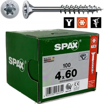 Vrut Šrouby do dřeva Spax 4 x 60 mm, 100 ks