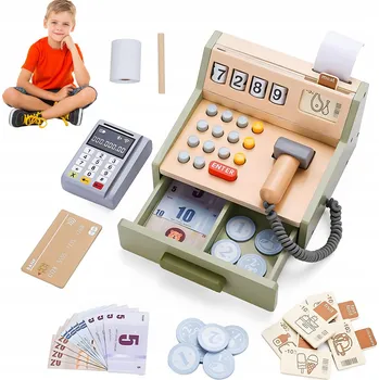 Hra na obchod DĚTSKÁ POKLADNA SADA 35 DÍLŮ PRO VÝUKU POČÍTÁNÍ