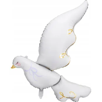 Balónek Fóliový balónek Party deco holubice 80x100 cm bílá