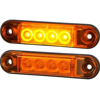 Přídavný světlomet OBRYSOVÉ SVĚTLO LED SLIM VODĚODOLNÁ HOMOLOGACE POZIČNÍ ORANŽOVÁ