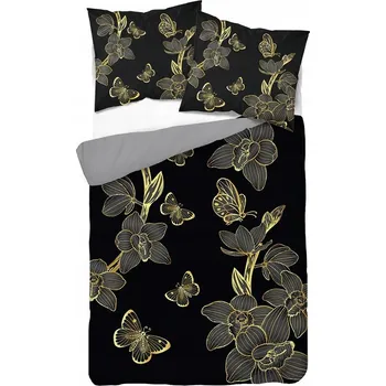 Povlečení Povlečení z mikrovlákna 160x200 sada povlečení květin a motýlů
