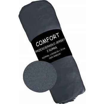 Prostěradlo PROSTĚRADLO PROSTĚRADLO 140x200 JERSEY GRAFIT 100% BAVLNA GRAFIT NAPADACÍ PROSTĚRADLO