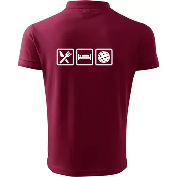 Pánská košile Eat sleep florbal v řadě - Polokošile pánská Pique Polo 203 - 5XL ( Garnet )