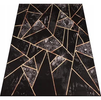 Koberec KOBEREC 120x170 MARMOROVÝ PROTISKLUZOVÝ ČERNÝ LOFT MODERNÍ MÓDNÍ DO POKOJE