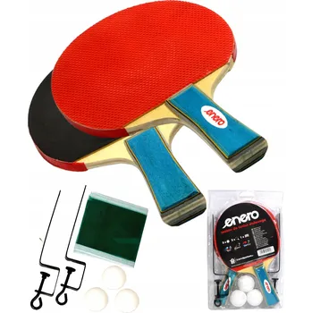 Stolní tenis Pingpongová sada ENERO se síťkou, 2 rakety, 3 míčky, stolní tenis