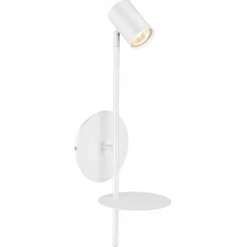 Nástěnné svítidlo Nástěnné svítidlo BRITOP 1xGU10 Max.50W s poličkou, Elegantní bílá v moderním stylu