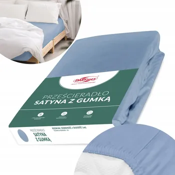 Prostěradlo Prostěradlo z bavlněného saténu s gumou modré