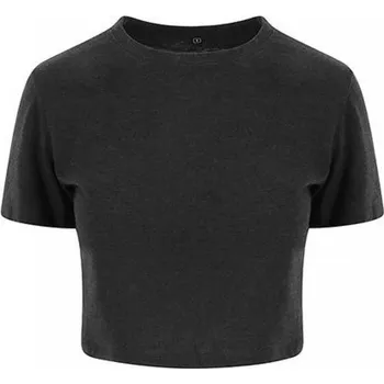 Dámské tričko Just Ts Směsové vypasované crop top tričko do pasu Barva: černá melír, Velikost: XS JT006